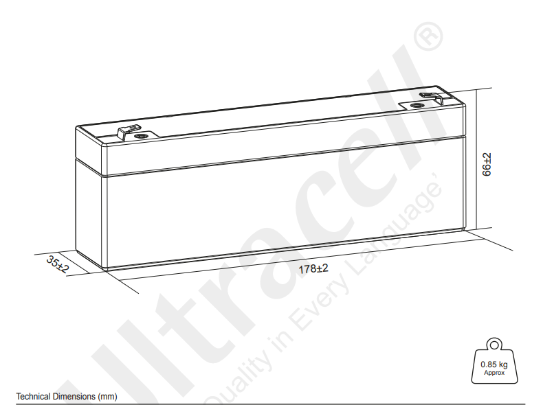 Ultracell 12V 2.4 ah battery UL