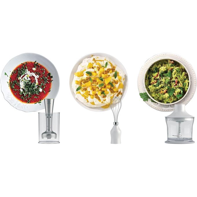 Kenwood Hand Blender HDP109WG with Chopper, Beaker, Whisk, Stainless Steel Wand