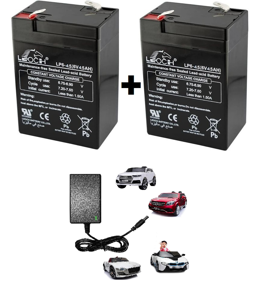 6V 4.5A rechargeable battery made in Malaysia (2+1 charger)