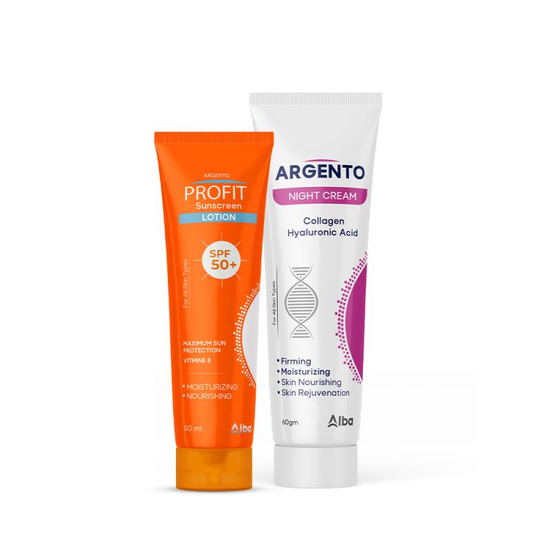 Proffit Sun Block Lotion 50ml + Argento Night Cream 60g