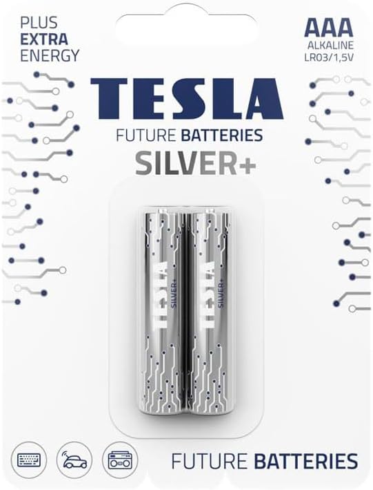 TESLA BATTERIES AAA LR03 / 1.5V SILVER+ 2 PCS