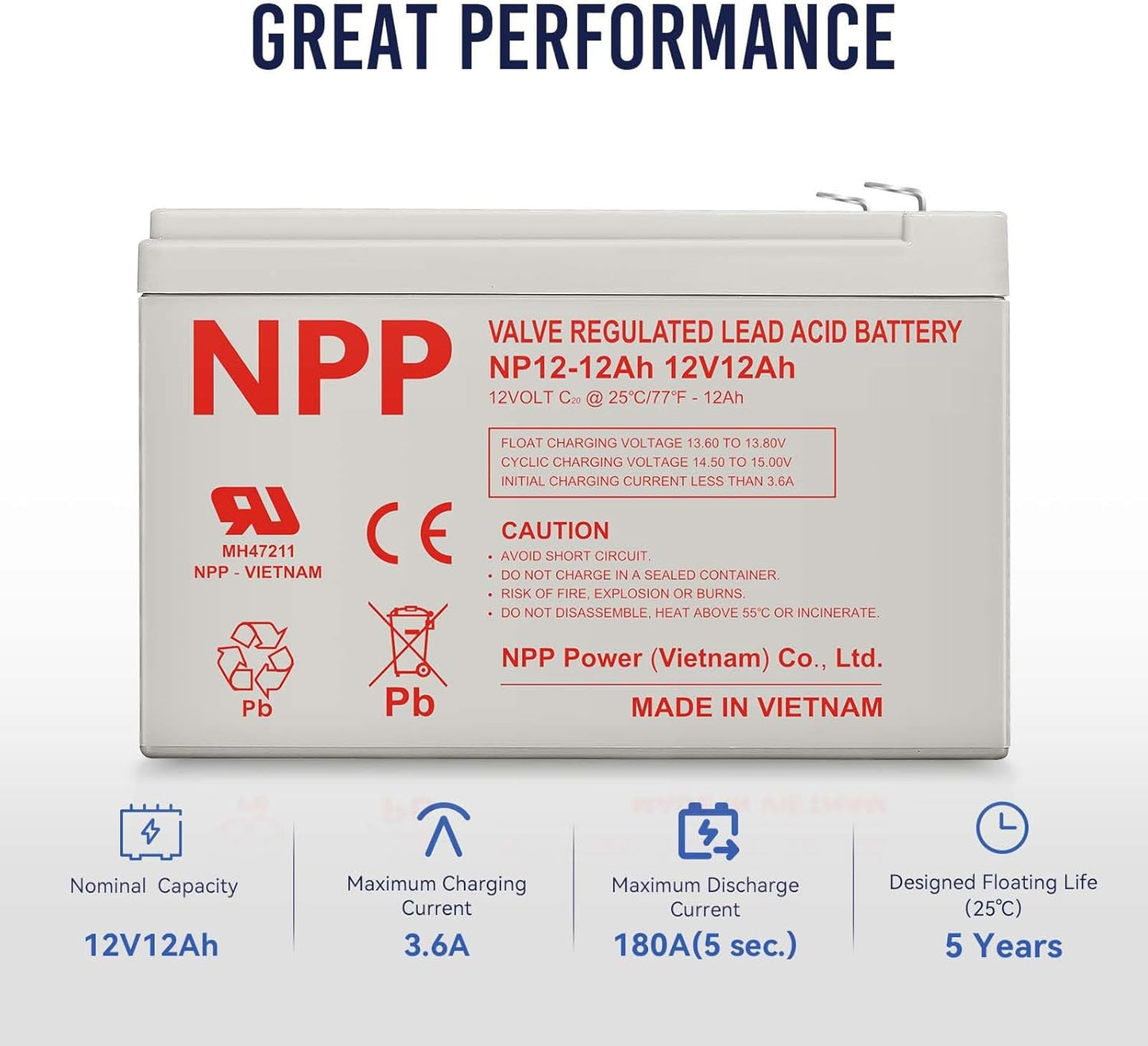 NPP 12V- 12AH MADE IN VITNAME