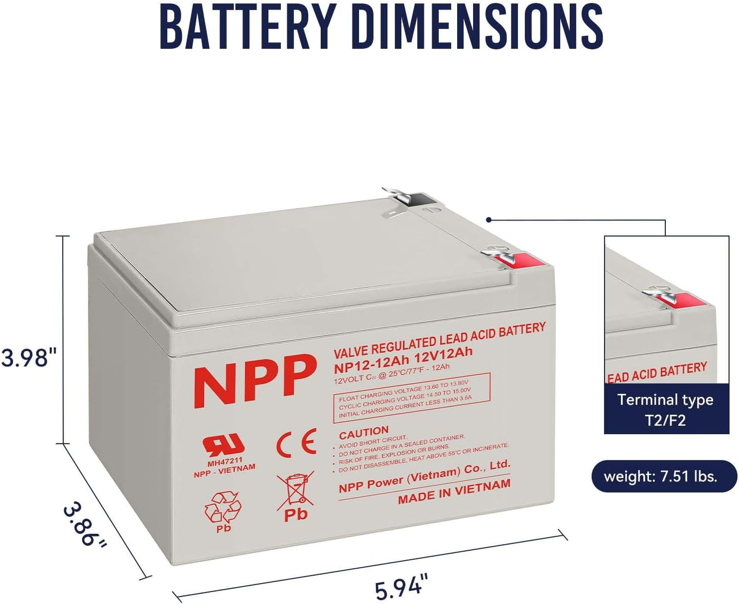 NPP 12V- 12AH MADE IN VITNAME