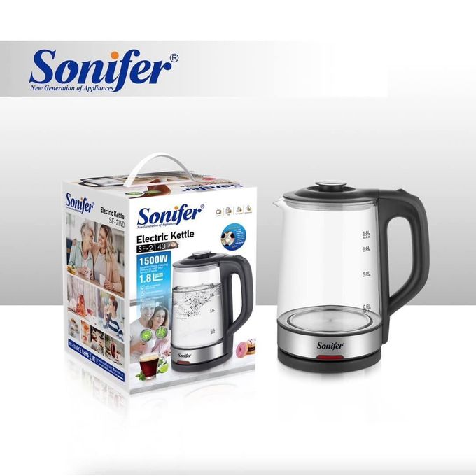 Sonifer Pyrex Kettle Dry Overheat Protection Light Indicator 1.8 L 1500W