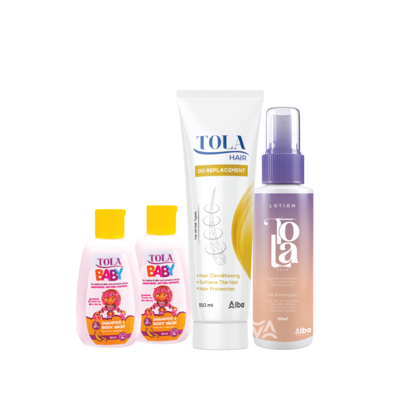 Oil replacement + lotion + two bottles of Tula shampoo 80 ml