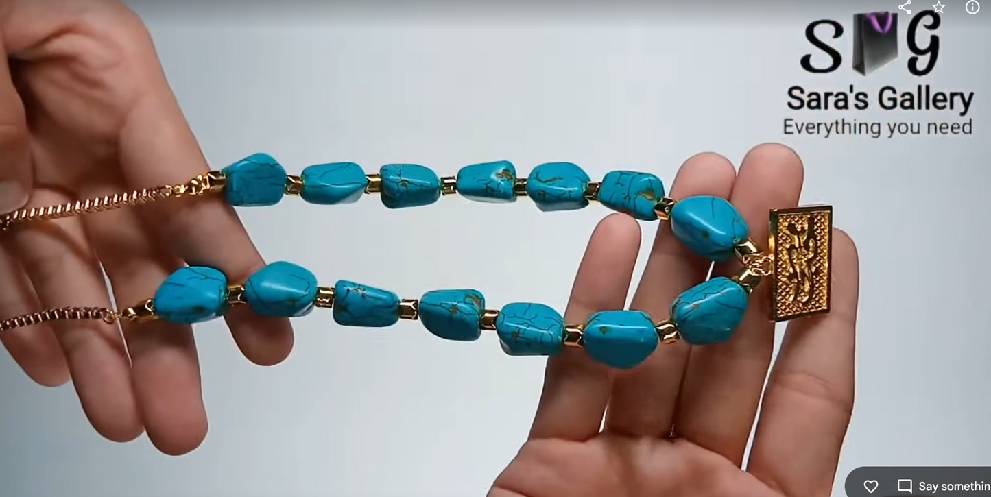 Necklace made of turquoise stones
