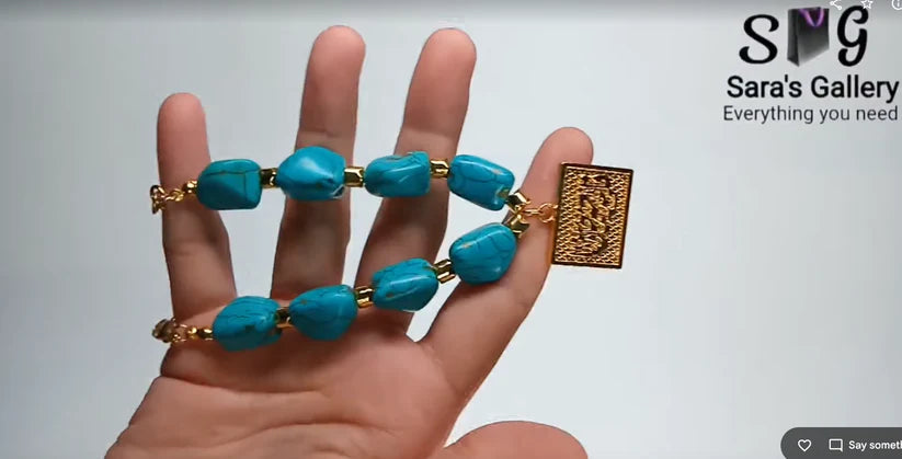 Bracelets made of turquoise stones