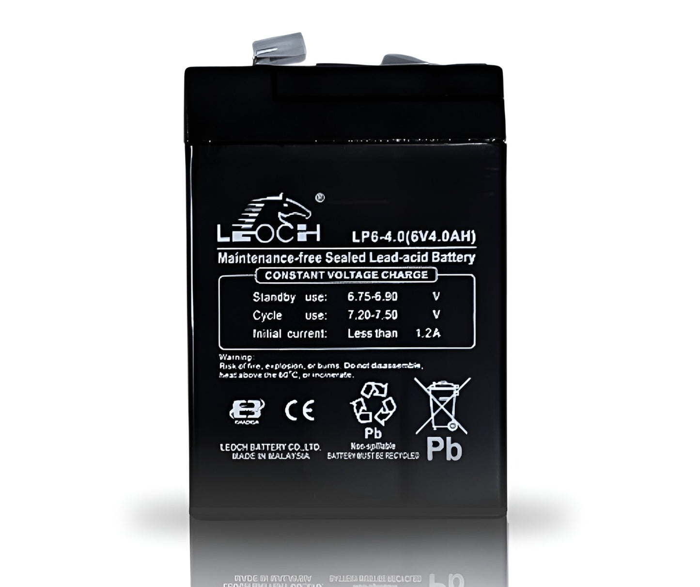 LEOCH 6V -4AH Rechargeable Battery For Emergency