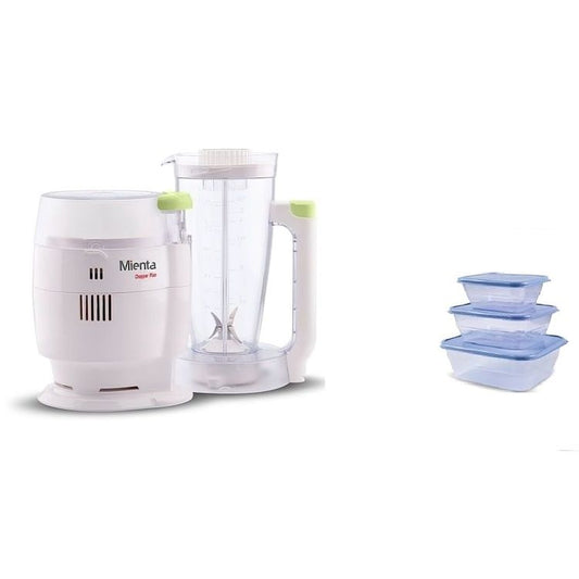 Mienta Chopper with Attachments, 1.5 Liters, 1000W, White - CH-645 with Free Gift 3 Refrigerator Boxes