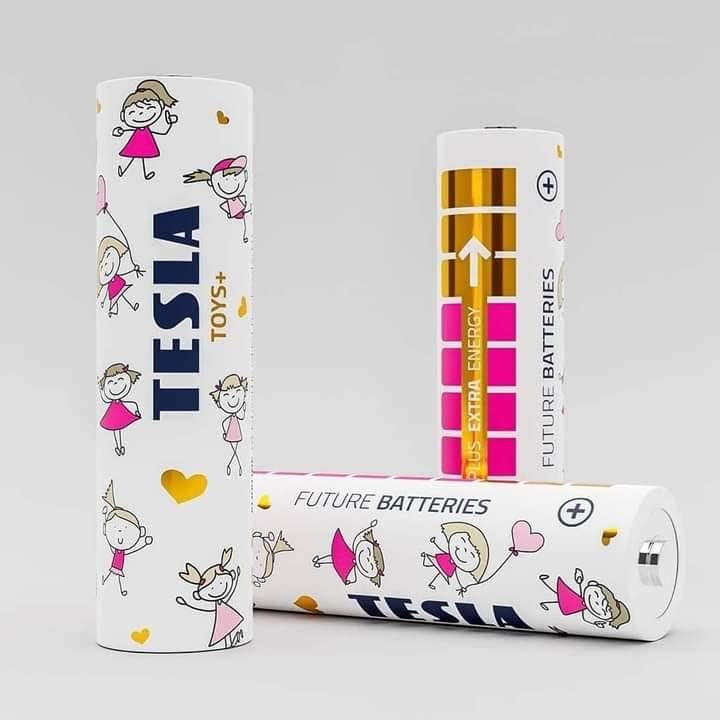 Tesla Batteries AAA LR03/1.5V TOYS+ Alkaine Plus Extra Energy Batteries GIRL BLISTER FOIL 4pcs