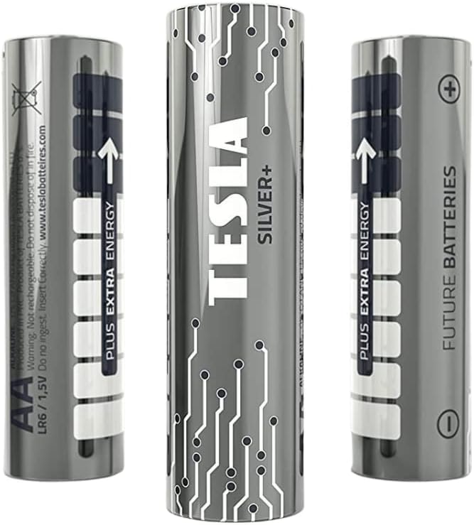 TESLA BATTERIES AAA ALKALINE LR03 / 1.5V SILVER+ 4 PCS