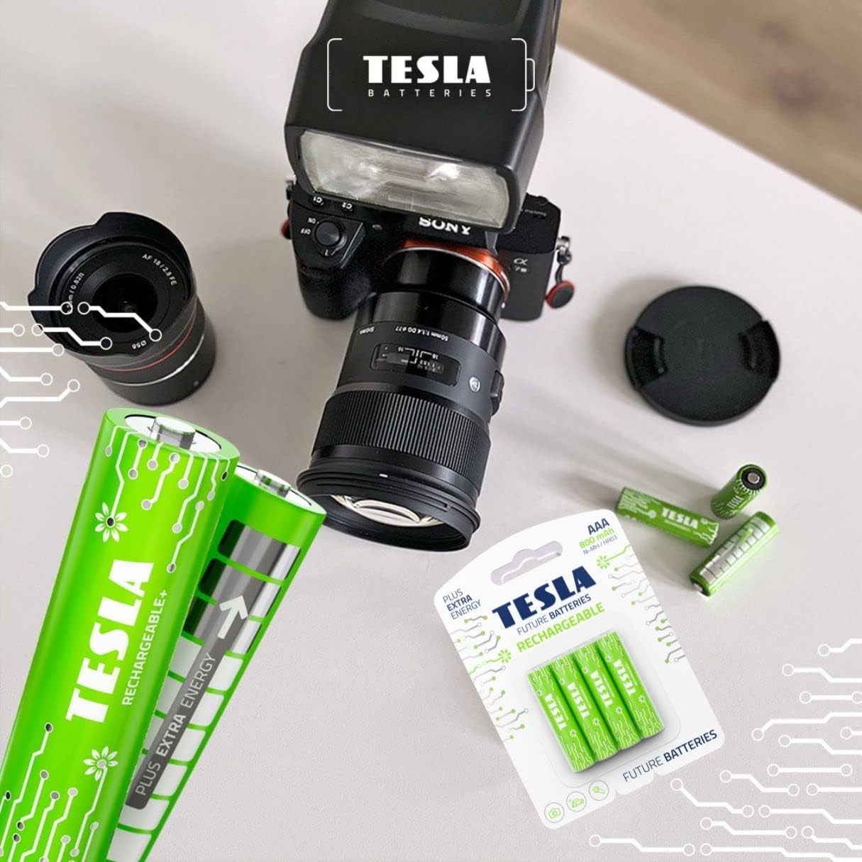 TESLA BATTERIES Rechargeable batteries AAA NI-MH/ HR03 1,2V 800 mAh Pack of 4 batteries