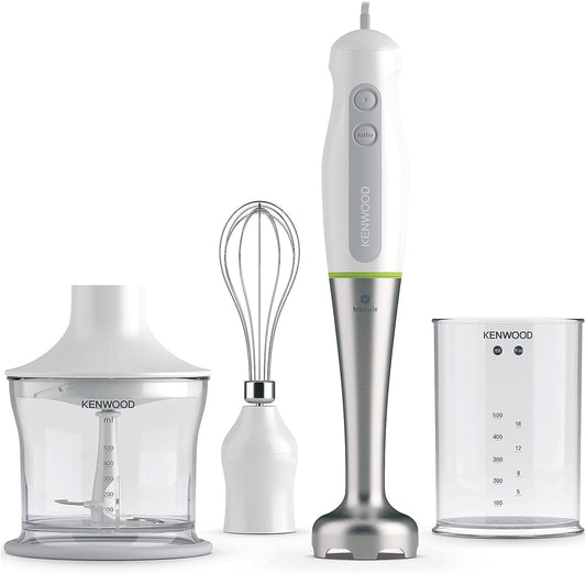 Kenwood Hand Blender HDP109WG with Chopper, Beaker, Whisk, Stainless Steel Wand