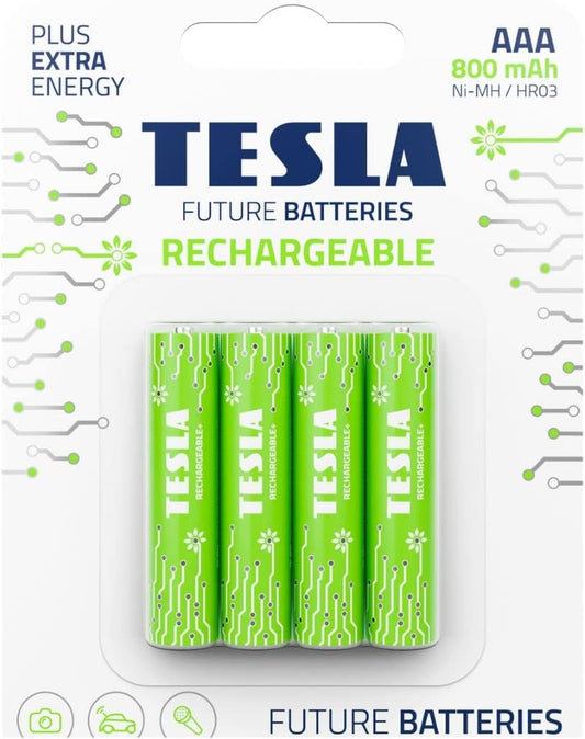 TESLA BATTERIES Rechargeable batteries AAA NI-MH/ HR03 1,2V 800 mAh Pack of 4 batteries