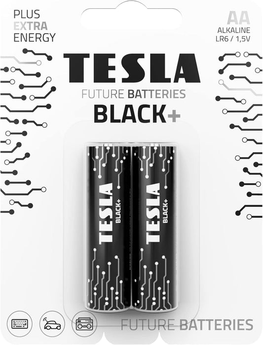 TESLA BATTERIES AA ALKALINE LR6 / 1.5V BLACK+ 2 PCS