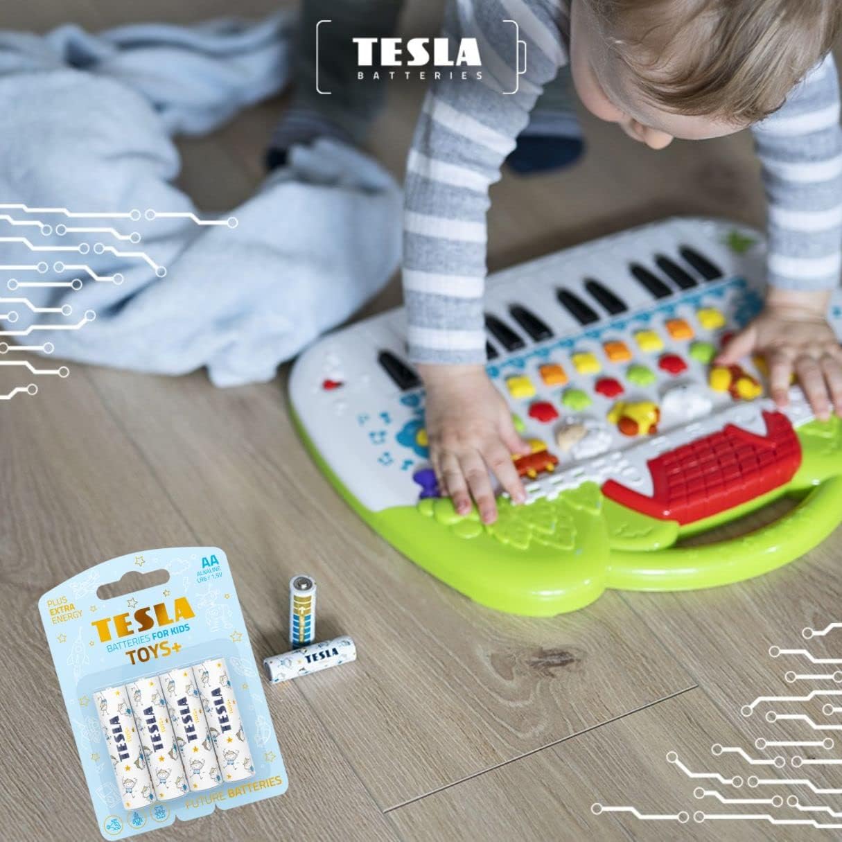 Tesla Batteries AA LR6/1.5V TOYS+ Alkaine Plus Extra Energy Batteries BOY BLISTER FOIL 4pcs
