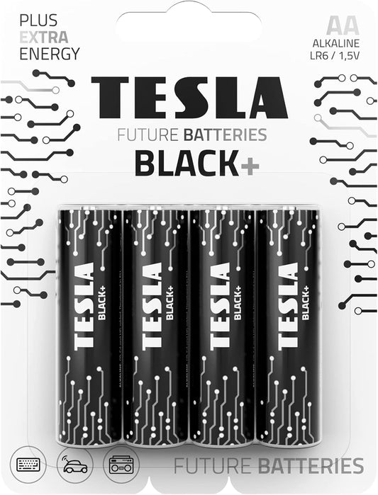 TESLA BATTERIES AA ALKALINE LR6 / 1.5V BLACK+ 4 PCS