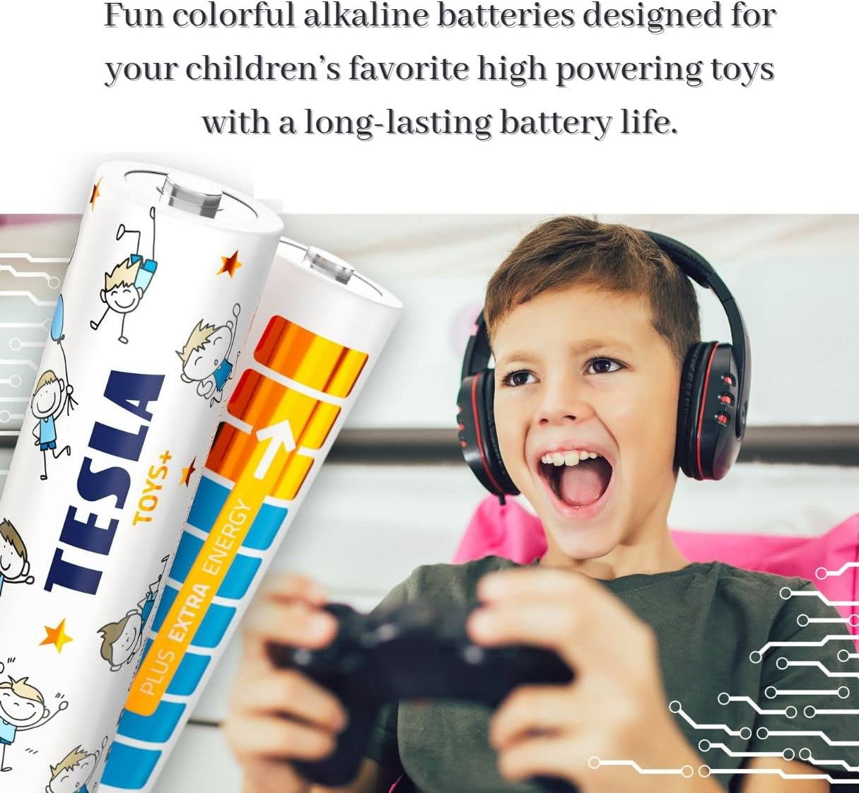 Tesla Batteries AA LR6/1.5V TOYS+ Alkaine Plus Extra Energy Batteries BOY BLISTER FOIL 4pcs
