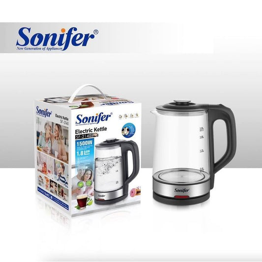 Sonifer Pyrex Kettle Dry Overheat Protection Light Indicator 1.8 L 1500W