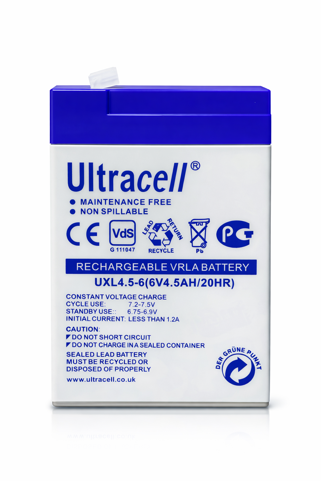 ULTRACELL BATTERY 6VOLT- 4.5AH