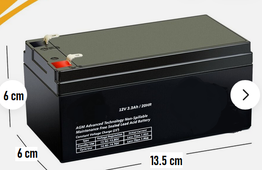 Battery 12 V 3.3AH  Rechargeable