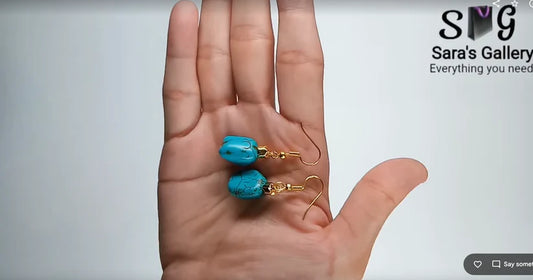 Earring made of turquoise stones