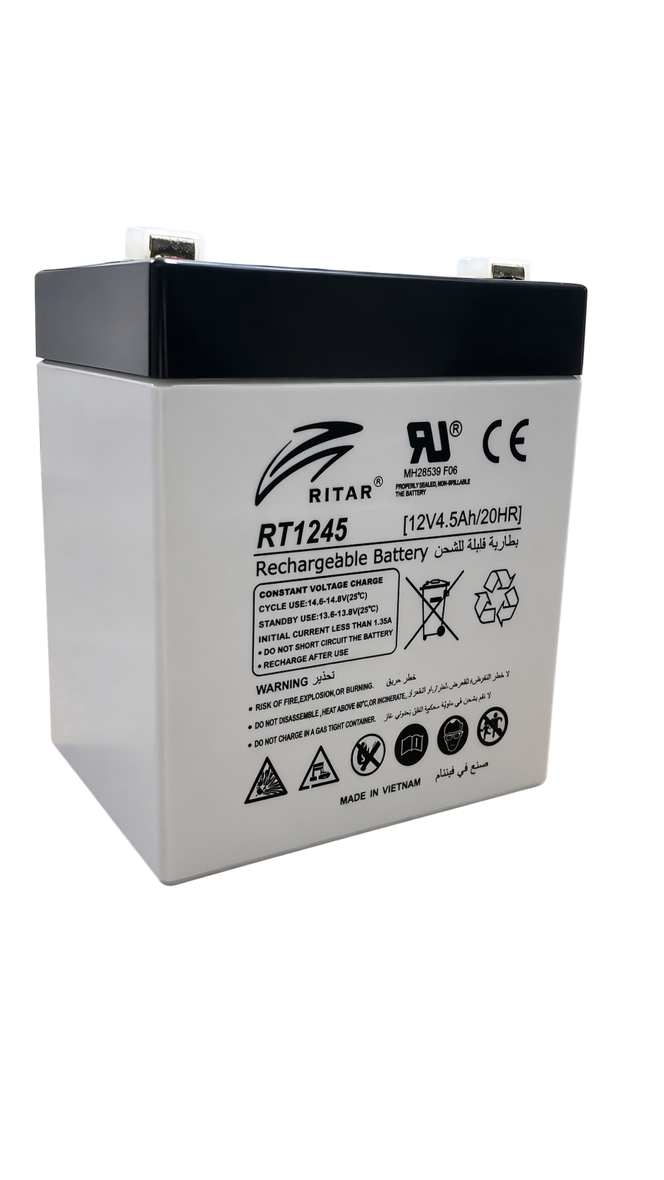 RITAR RECHARGABLE BATTERY 12V-4.5AH MADE IN VIETNAM