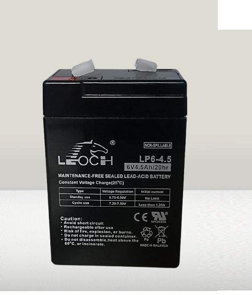 LEOCH 6V 4.5A rechargeable battery made in MALYSIA