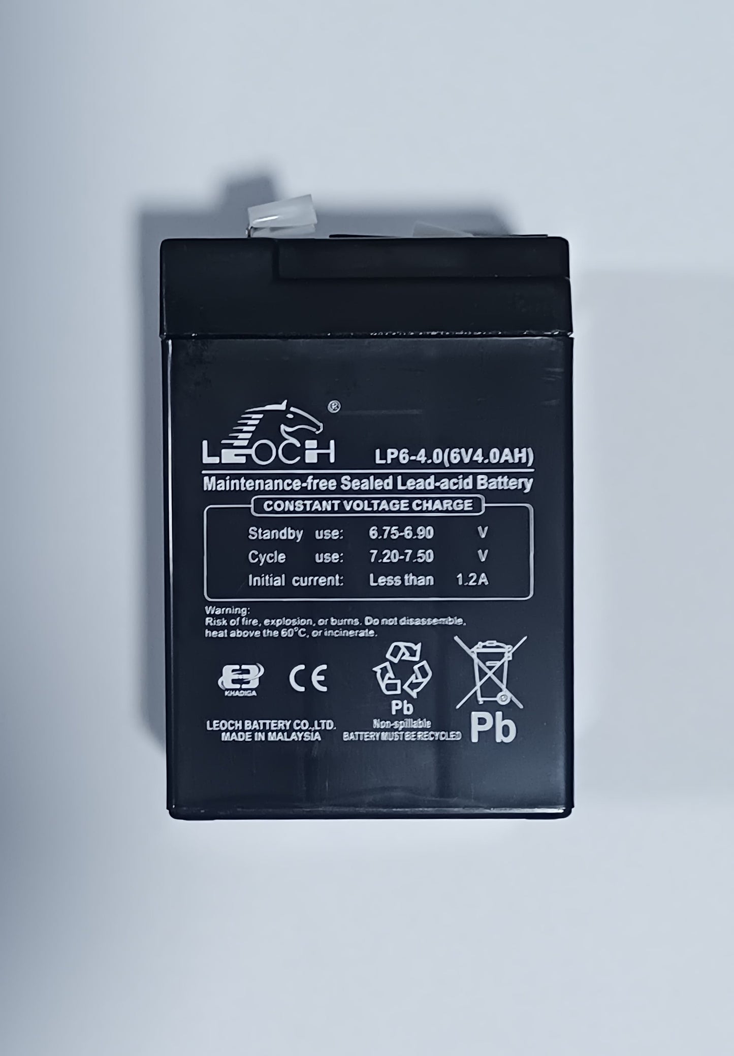 LEOCH 6V -4AH Rechargeable Battery For Emergency