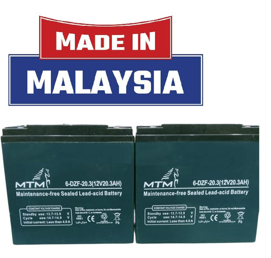 6-MTM-GEL BATTERY 12 V 20.3 AH DZF made in Malaysia (1+1)